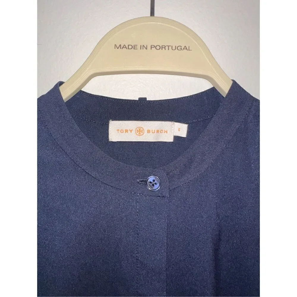 Tory Burch Navy Sleeveless Blouse Size 0
